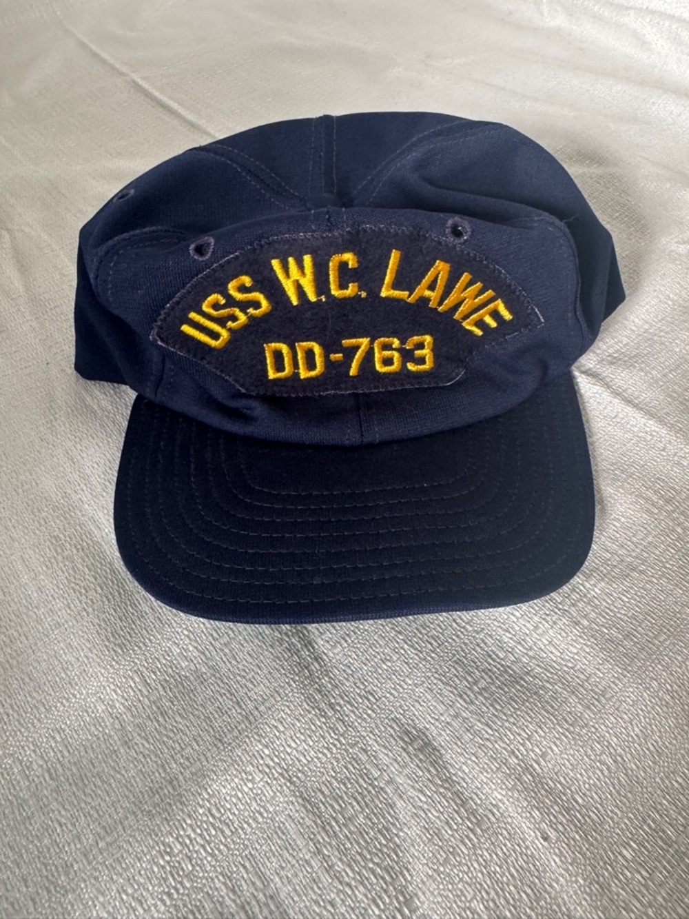 Vintage USS W.C. Lawe DD-763 Navy Hat Military Cap Made in USA Snapback